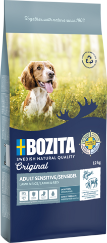 BOZITA Hunde-Trockenfutter Original Adult Sensitive Lamm und Reis